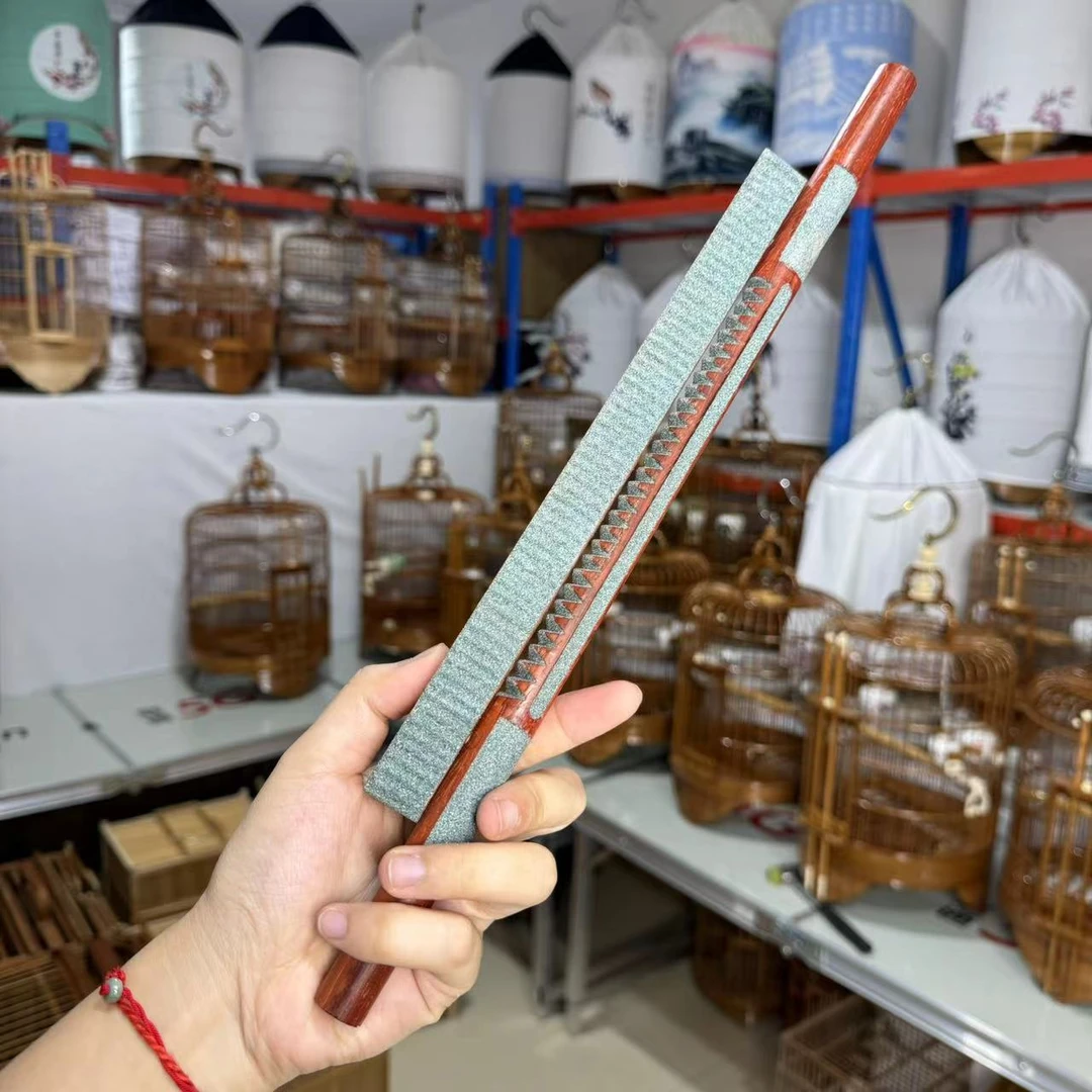 鸣中雀【98红木大梯形弹簧砂杠】磨嘴磨爪一次到位广笼站杠砂棍砂杆