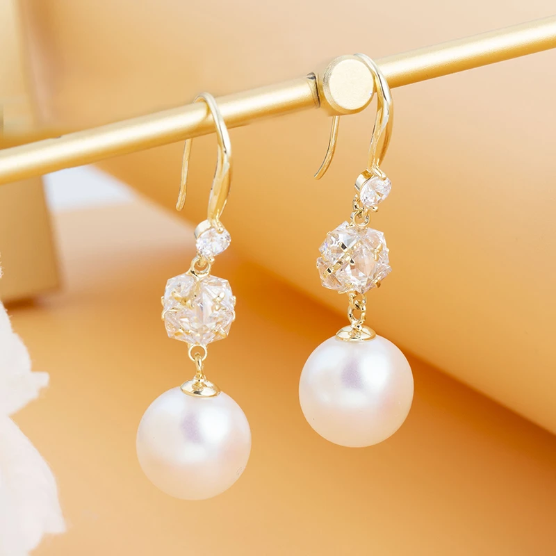 铜合金耳饰 【小灯泡】新年百搭长款珠珠耳环时尚气质轻奢流苏1514