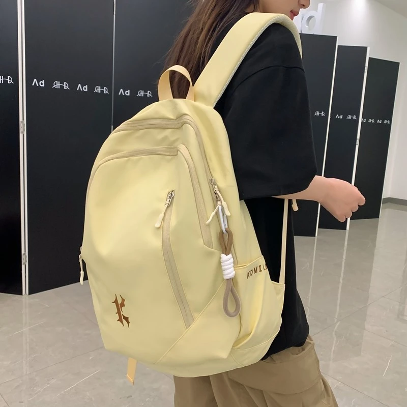 ins书包女高中大学生休闲复古大容量背包 潮流百搭初中学生双肩包