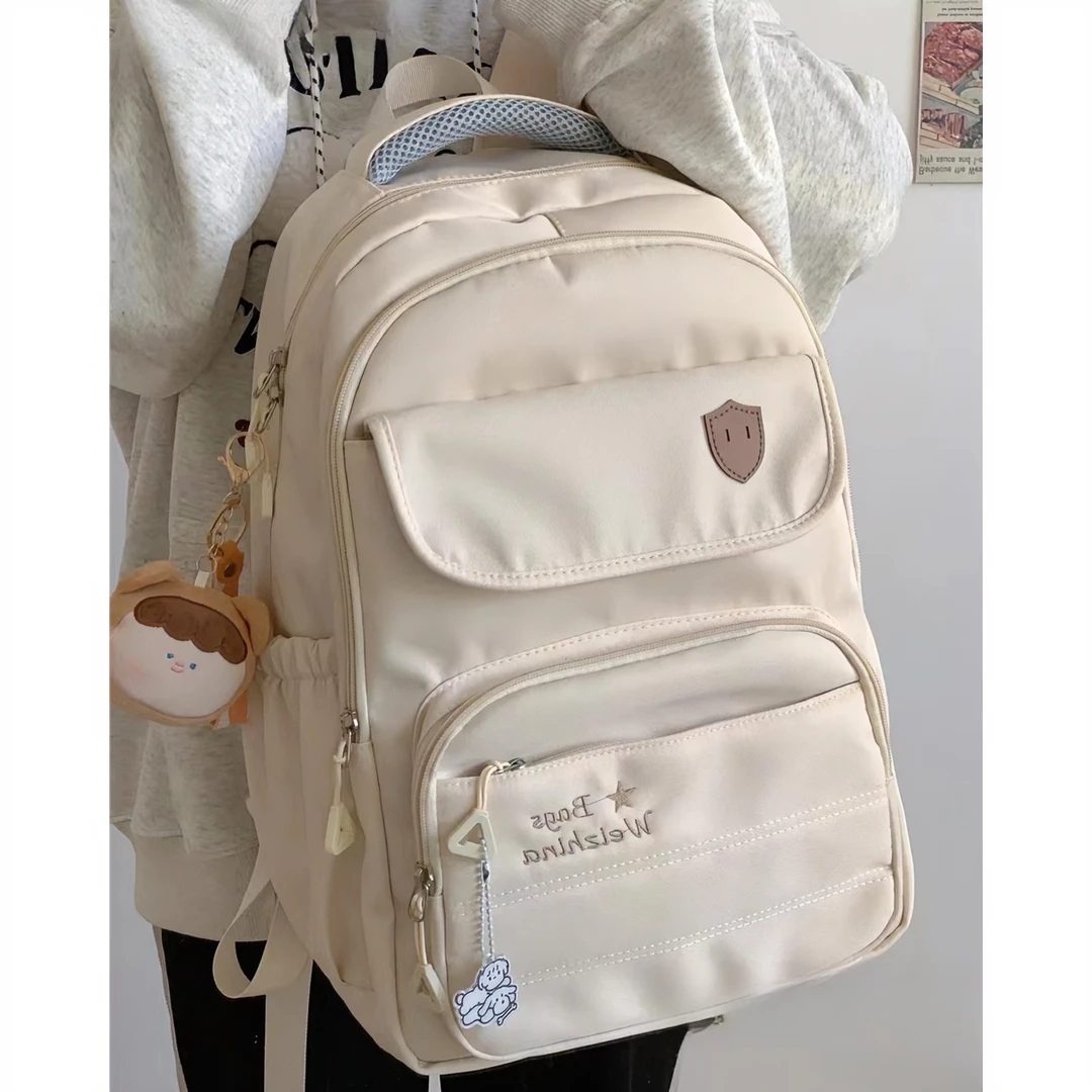 少女学院风大容量书包 韩版ins初中生高中学生百搭双肩包旅行背包