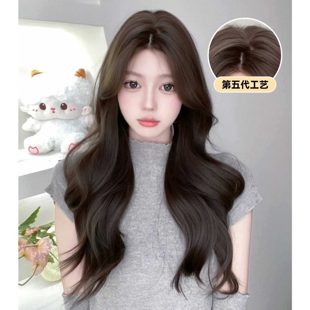 SHUDUO/束朵假发女手钩前蕾丝中分波浪卷时尚lolita网红全头套