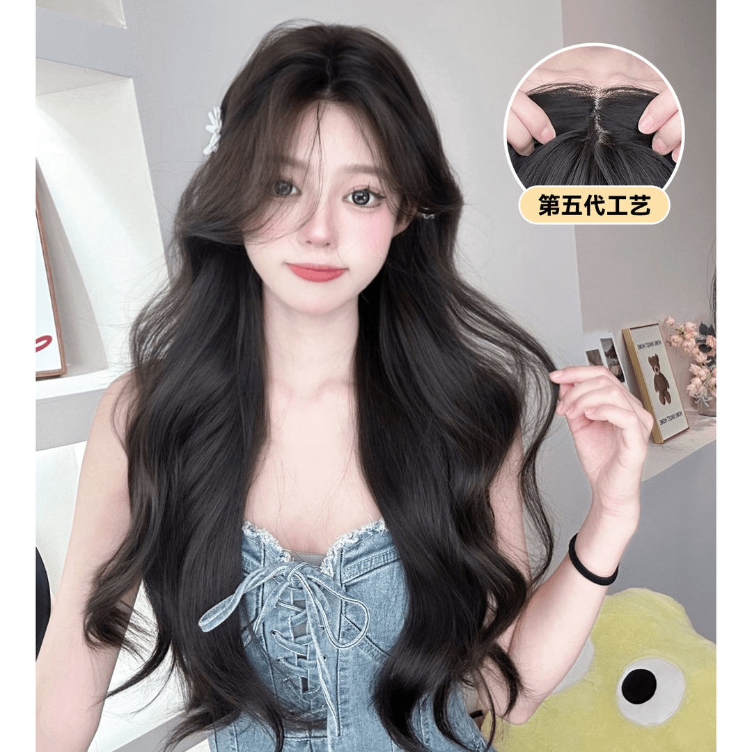 [宫一萱专属]束朵假发女五层手织中分长卷发lolita网红全头套