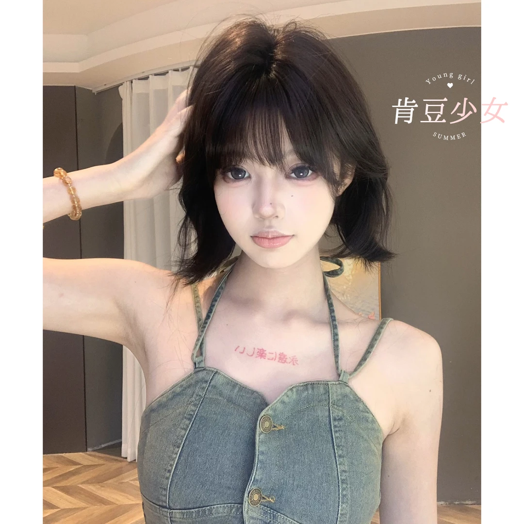 【肯豆少女】束朵假发女短发网红jk日常lolita自然刘海全头套