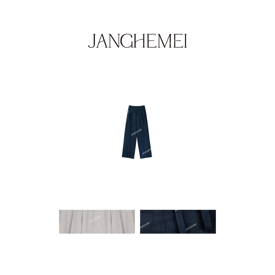 JANGHEMEI【100%亚麻休闲裤】尤莱特直筒长裤K18384M42+K18385M42