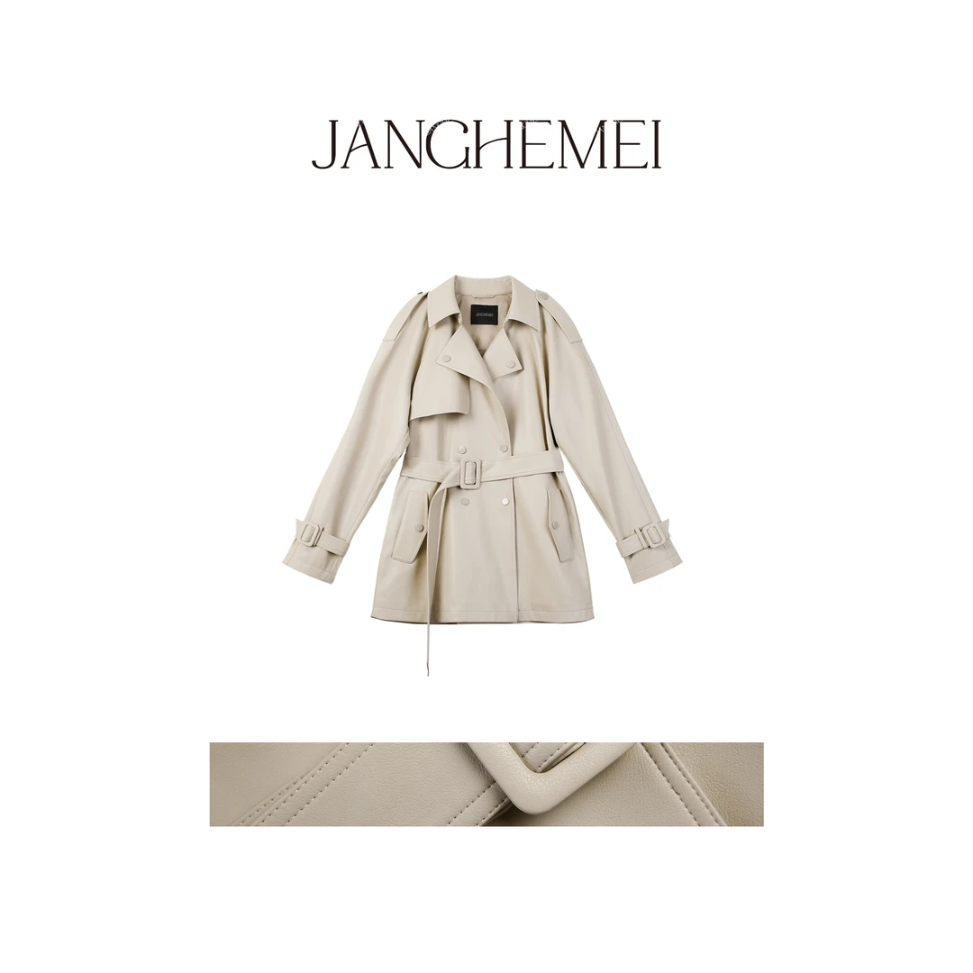 JANGHEMEI【狄桑特皮衣】工装风宽松休闲款皮衣 P25303M43