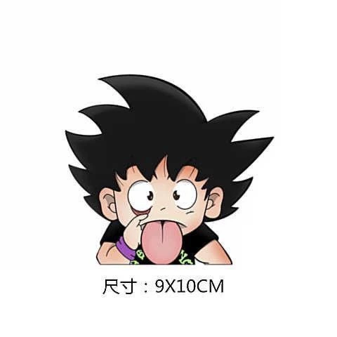 可爱吐舌悟空汽车贴纸车窗创意贴机车汽车风挡个性装饰动漫贴