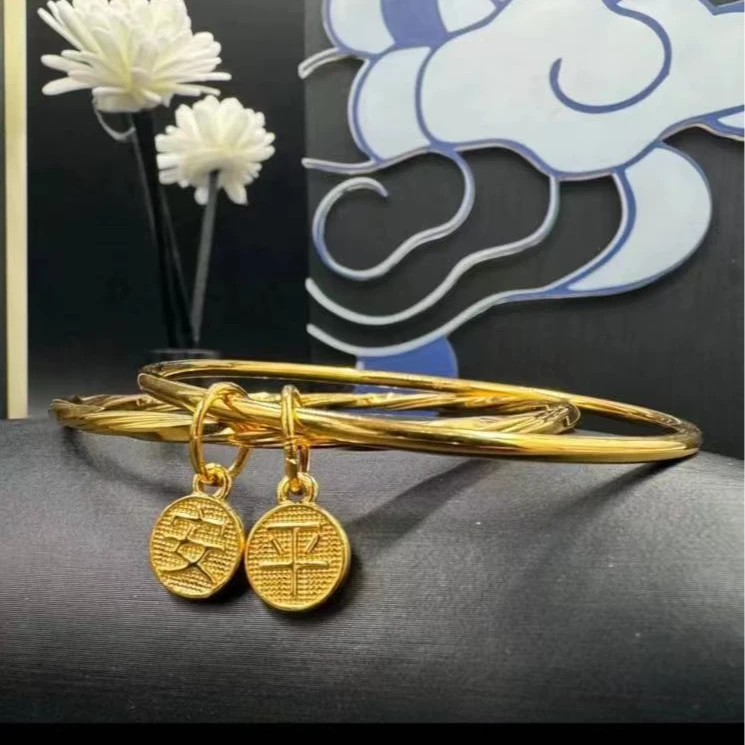 足银手镯 足银手镯   两圈平安手镯