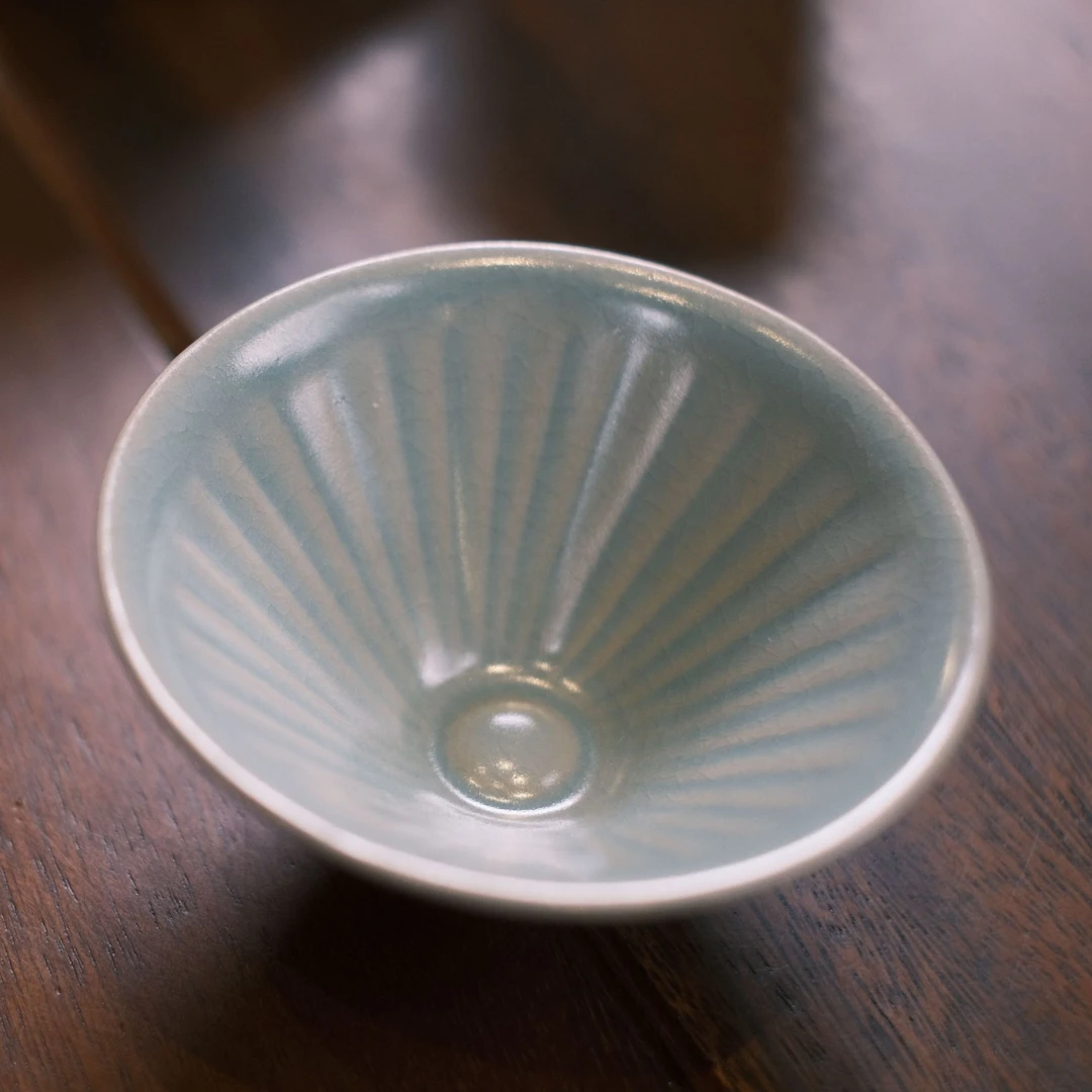 九道宝瓷仿古釉汝瓷斗笠杯