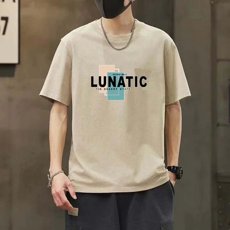 夏季纯棉男短袖T恤潮流宽松男女同款半袖青年学生时尚百搭打底衫