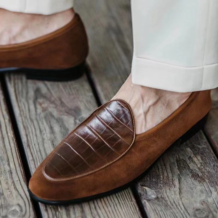 秋冬季男士休闲拼接乐福鞋