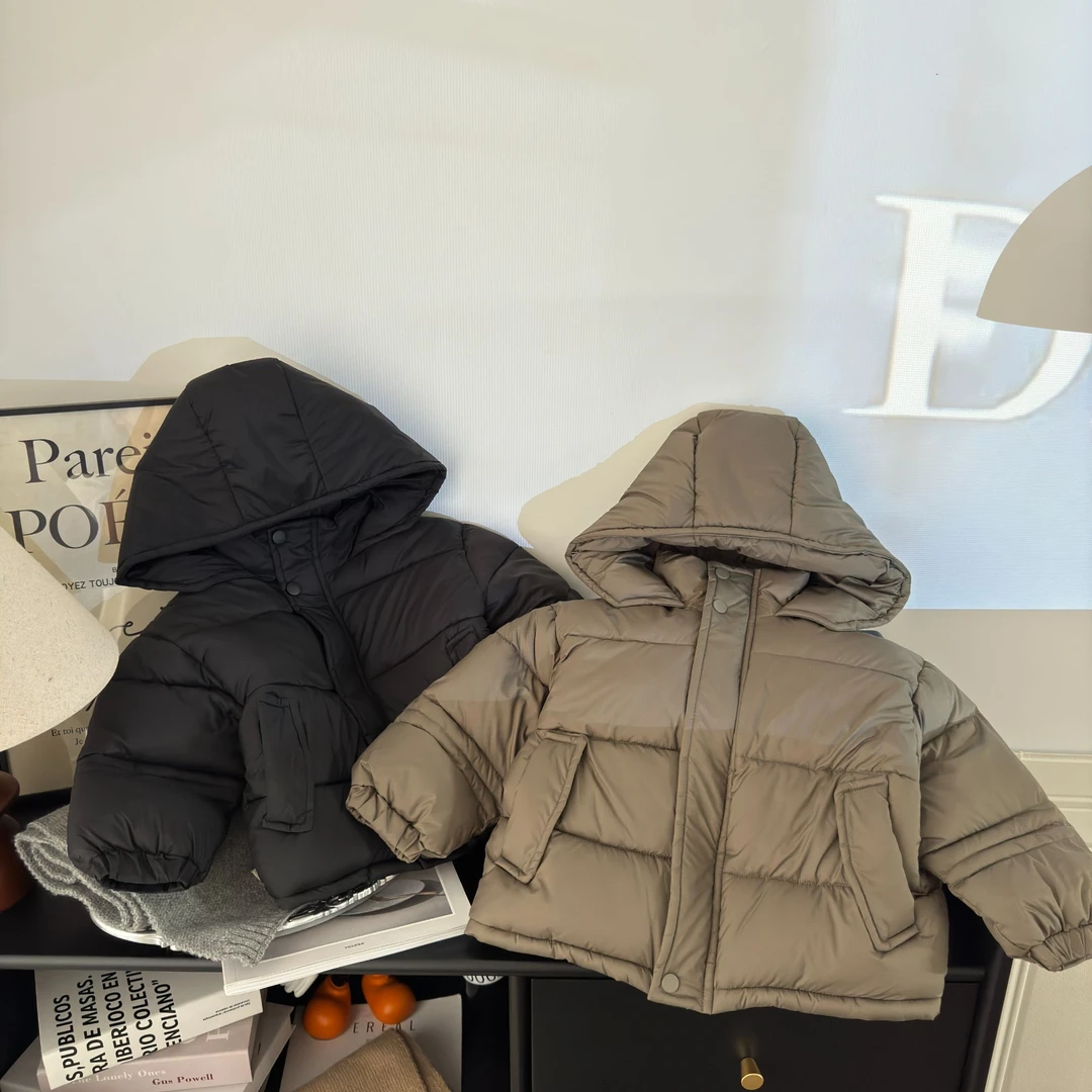 儿童加绒加厚棉服男童夹棉兔毛绒外套女宝宝保暖冬装加厚棉袄夹克