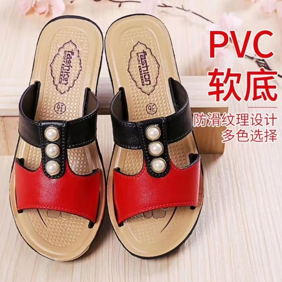 夏季防滑坡跟一字拖休闲外穿多色平底女鞋软底女士凉拖鞋时尚