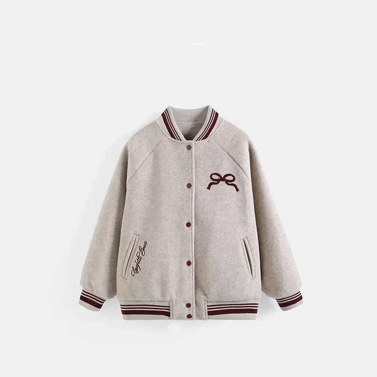 女童2024冬季加厚棉服6-12岁中大童新款保暖休闲洋气刺绣冬棒球服