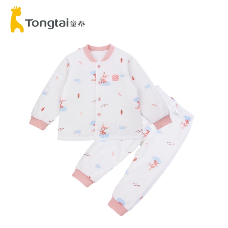 童泰儿童棉袄婴幼儿保暖套头套装纯棉春秋季加厚棉衣宝宝夹棉棉服