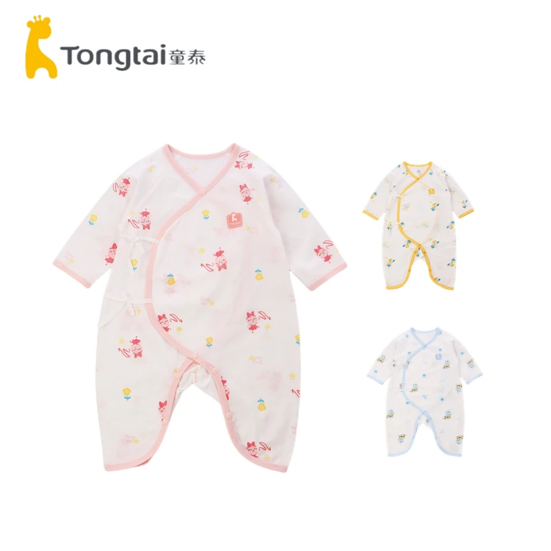 童泰春季0-12月新生婴儿男女宝宝衣服纯棉轻薄蝴蝶哈衣连体衣爬服