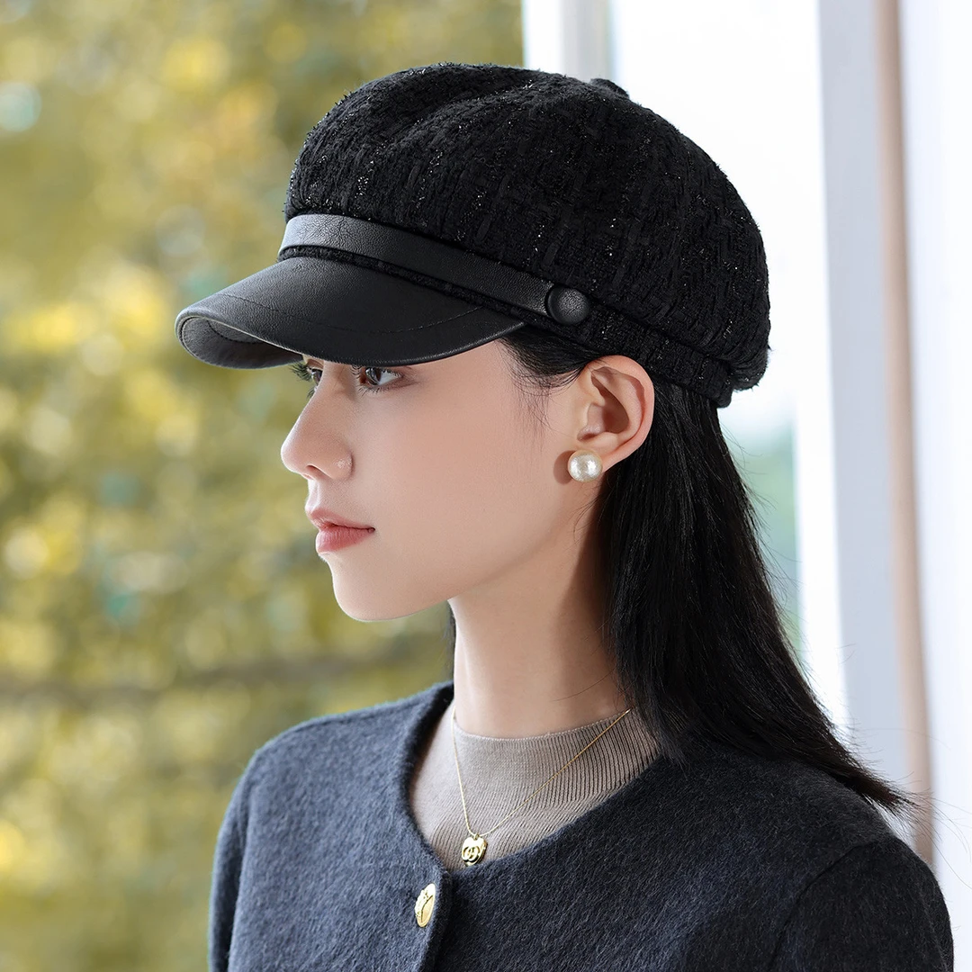 帽子女2025网红款八角帽春秋冬百搭贝雷帽高级感时尚显脸小棒球帽