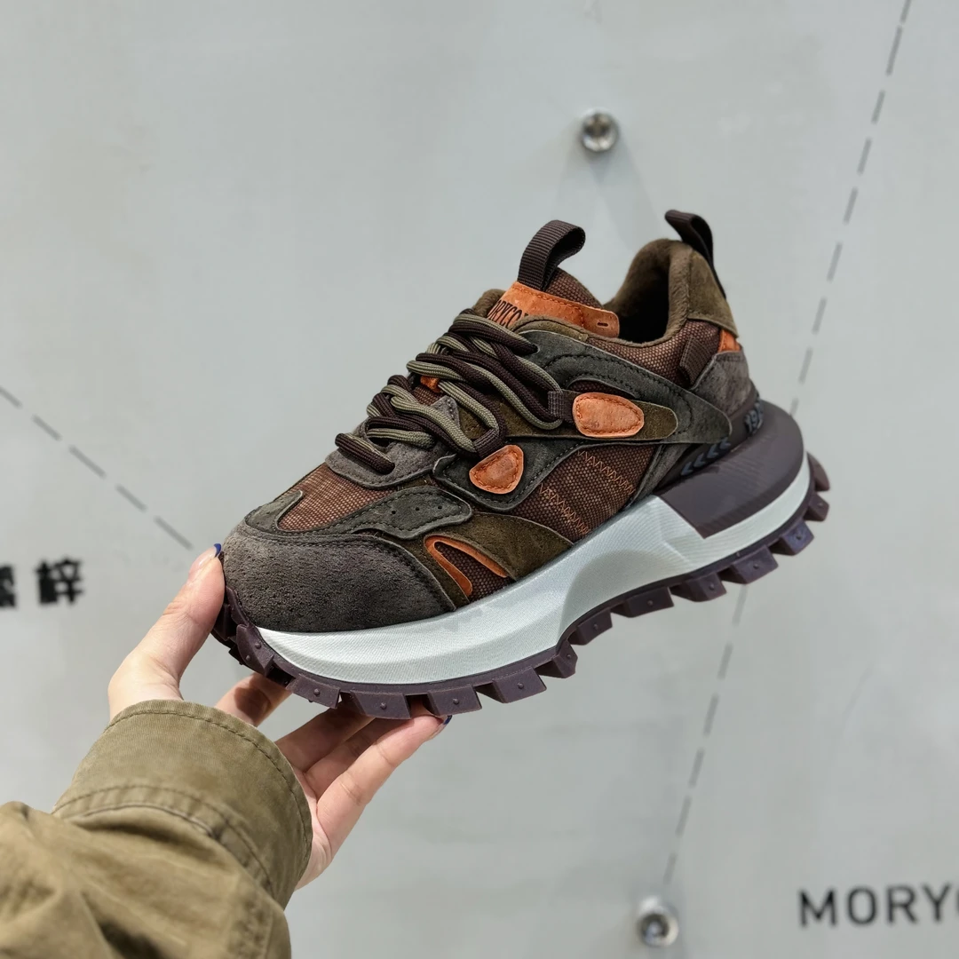 秋冬真皮加绒厚底阿甘鞋运动休闲鞋女款女士厚底百搭舒适单鞋0322