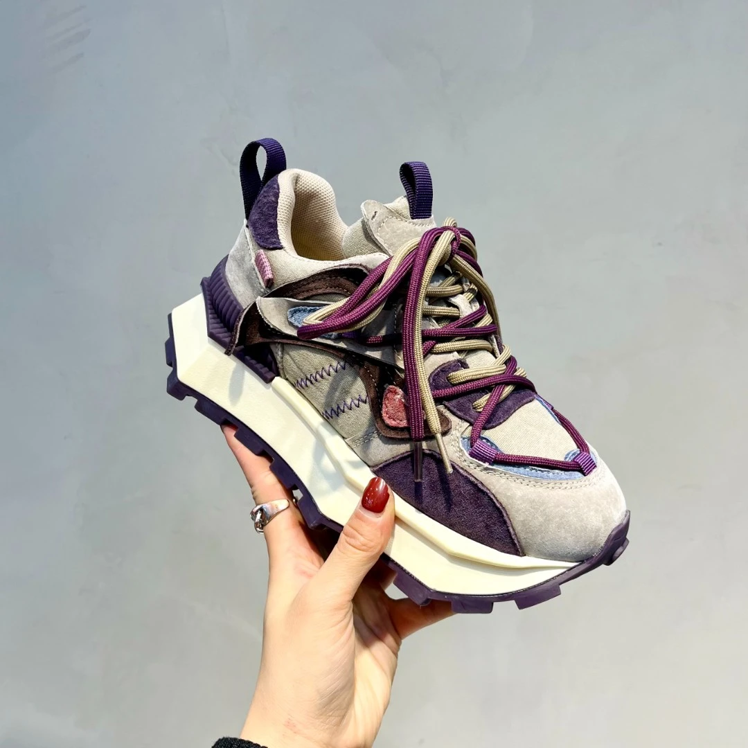 24新款阿甘鞋~复古拼色红色女鞋运动休闲鞋时尚百搭MORYCOVL772-2