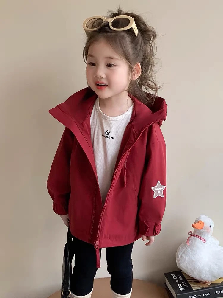 女童风衣外套春秋款2025新款儿童洋气宽松夹克女宝宝韩版时髦秋装