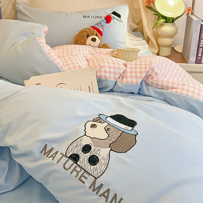 【三件套】学生宿舍上下铺水洗棉纱三件套可爱风清新生单人柔软透