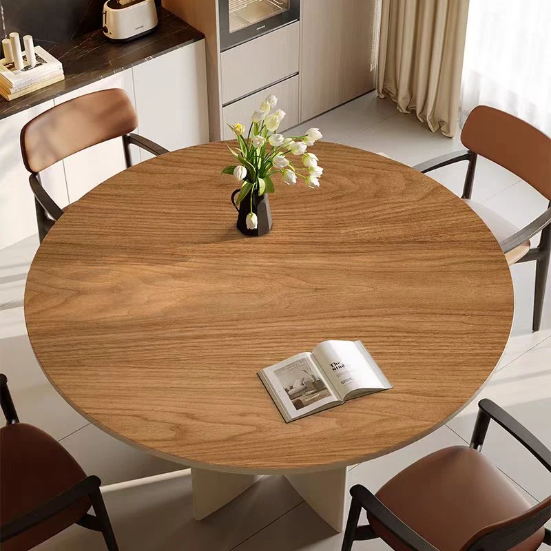 木纹大理石圆形皮革餐桌茶几垫防水防油隔热免洗电视柜边柜桌垫