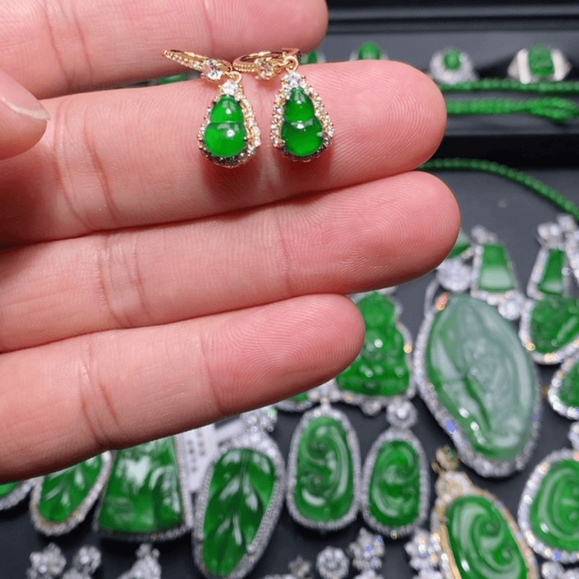 【闪购商品】翡翠耳饰银S925镶嵌