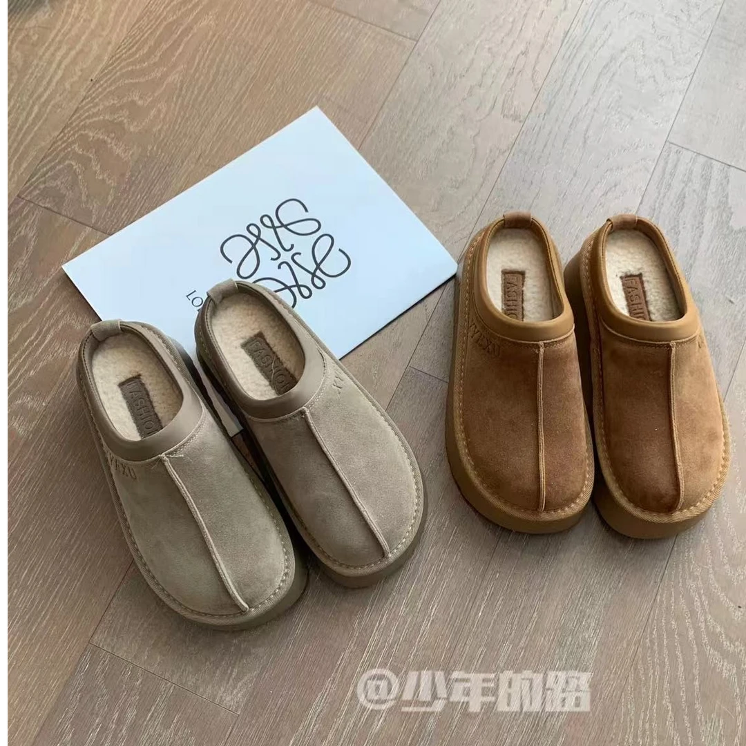 【少年的路】2024爆款秋冬棉鞋半拖百搭氛围感女鞋