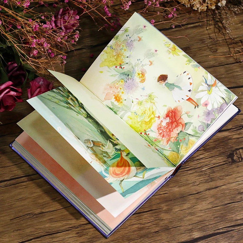 爱丽丝奇遇记少女心手账本彩页插画日记本文艺精致可爱笔记本子