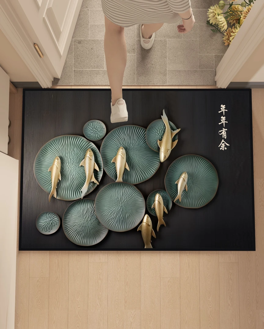 【551】120x140硅藻泥入户门垫床头垫简约吸水防滑防油耐脏