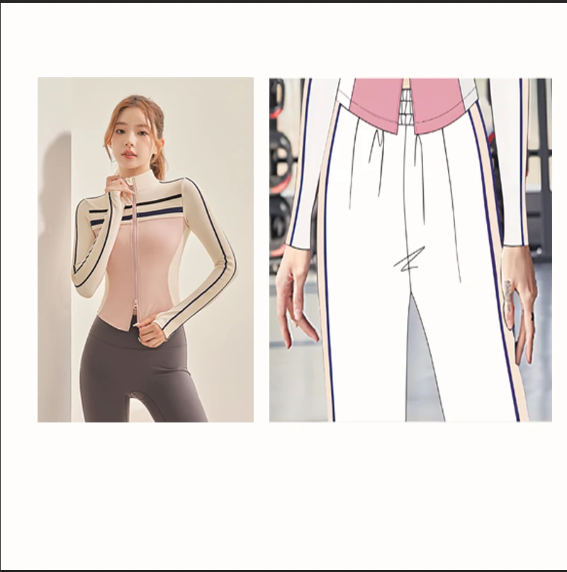 【姗姗快跑】33015健身服女跑步运动瑜伽上衣显瘦跑步外套套装