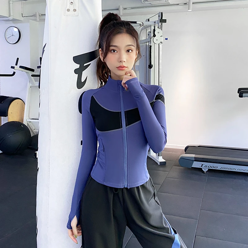 【姗姗快跑】32059 瑜伽服女健身运动上衣长袖外套训练跑步爆款