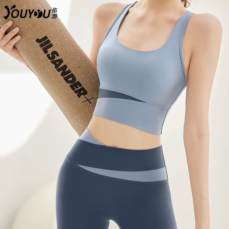 【姗姗快跑】瑜伽服背心女健身跑步跳绳撞色高强度运动文胸12010