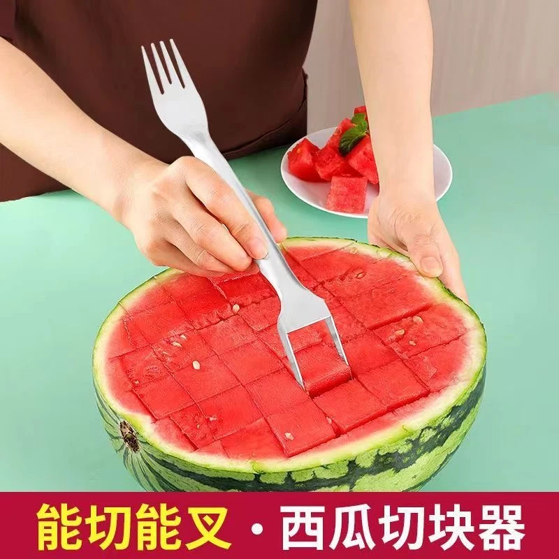 切西瓜分割器不锈钢哈密瓜刀切块切丁工具水果分割器切插西瓜切块