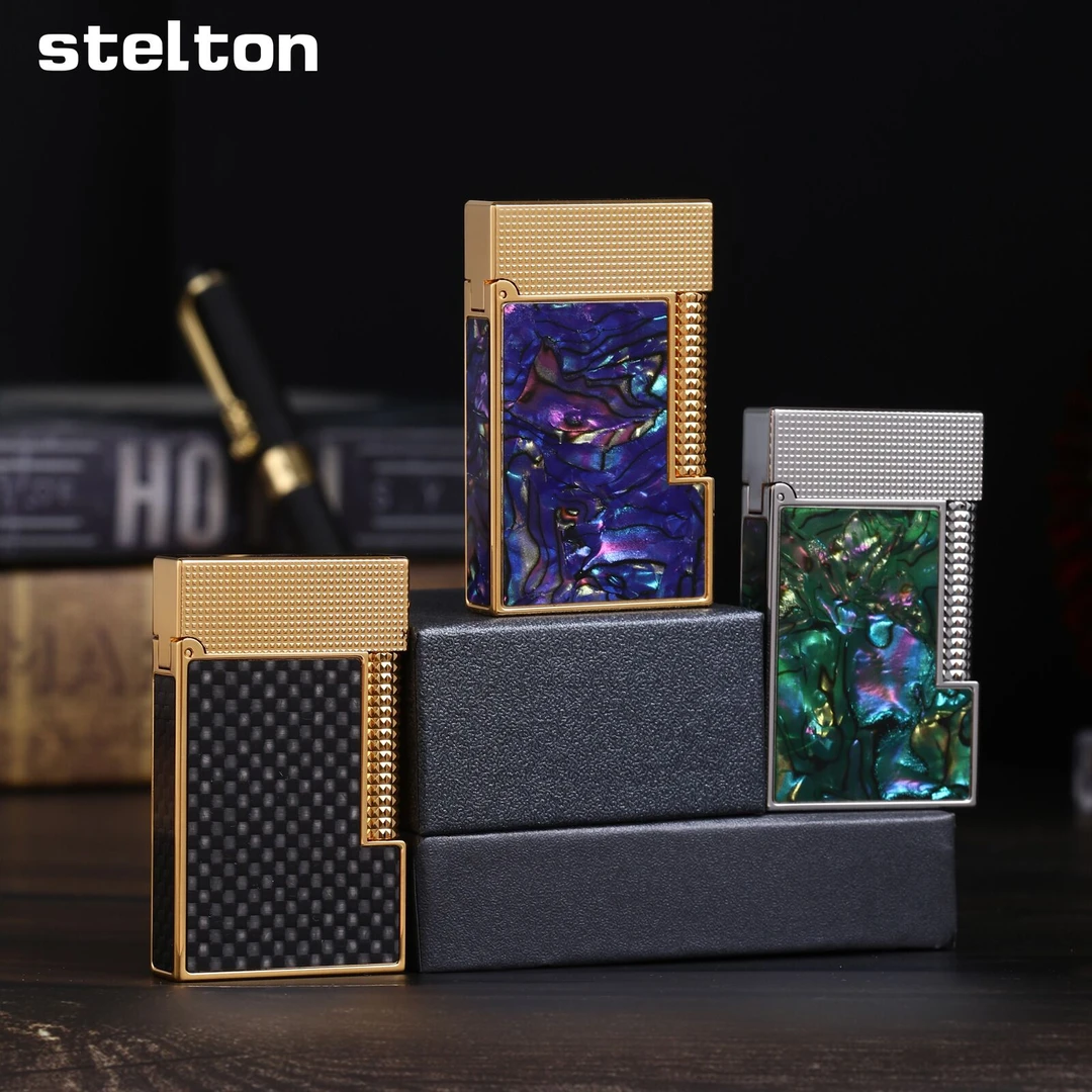 流光魅影充气侧滑朗声机打火机四面镶嵌彩贝侧滑钢音创意男士送礼