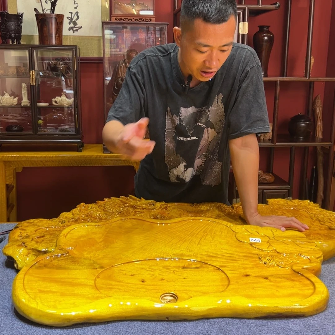 木四川小叶金丝楠木茶盘