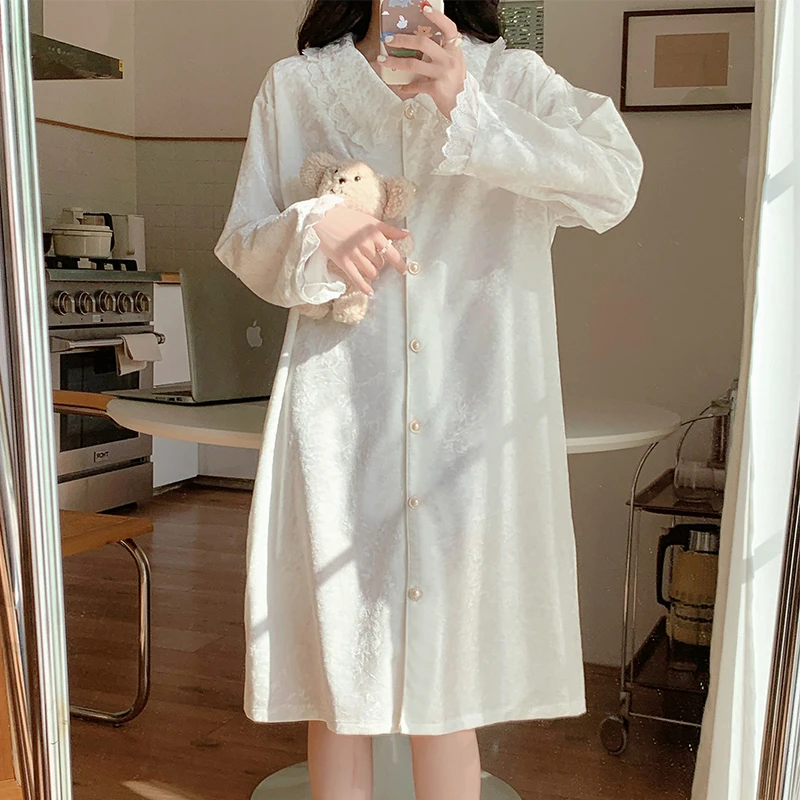 金丝绒睡裙女款春秋季长袖甜美公主风新款女睡衣高级感家居服冬季