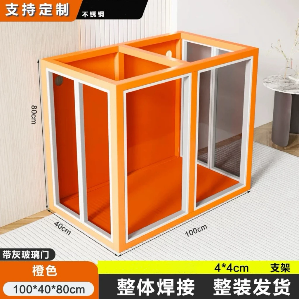 龙鱼缸溪流缸 底滤槽子配件 底柜不锈钢材质结实牢固承重能力强