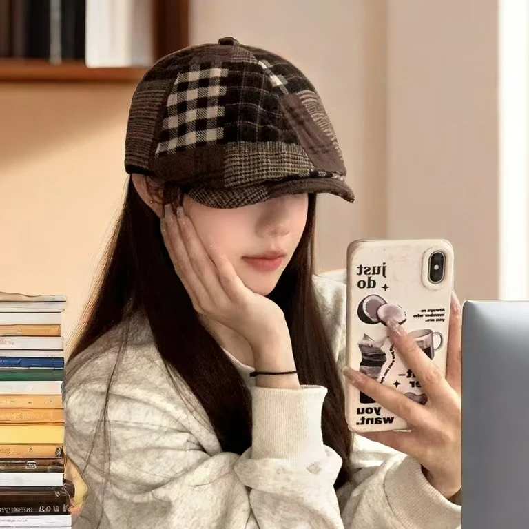 春秋新款前进帽网红韩系潮时尚百搭报童帽男网红帽子修饰脸型帽子