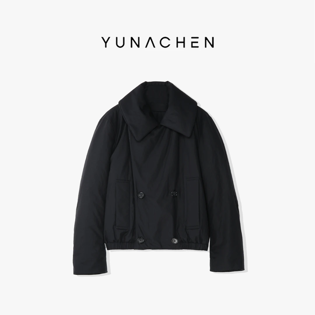 YUNACHEN现货【秋烟】K8秋冬休闲搭简约翻领女士短款棉服154-BL-127