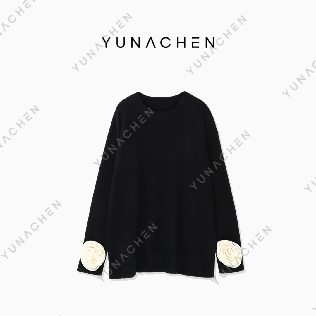 YUNACHEN【明月光】A6   春季轻奢休闲套头羊毛长袖针织衫113-83642