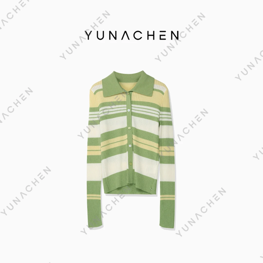 YUNACHEN【白鹭】  B22时尚气质条纹套头开衫针织衫11-999-M23QM66A