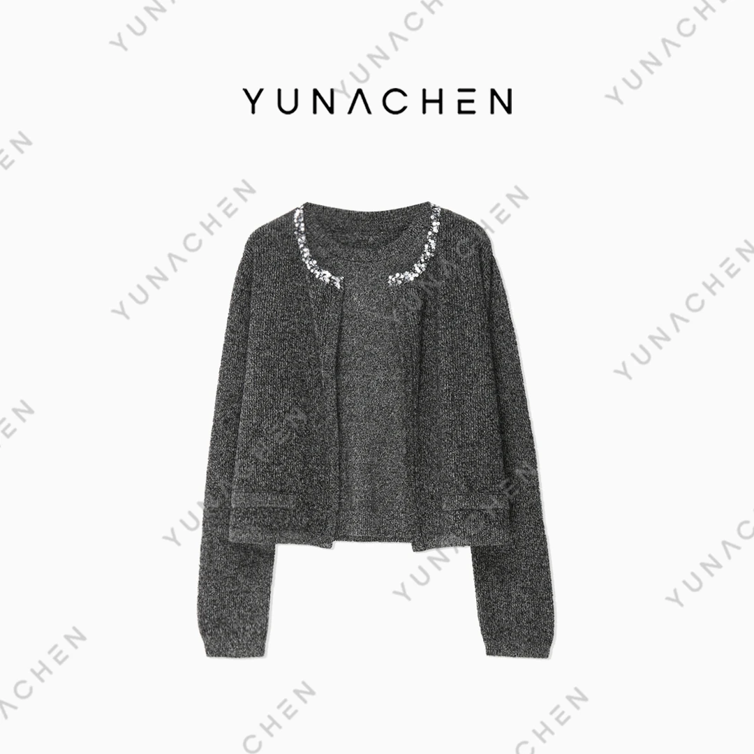 YUNACHEN【天怡】H14 秋季时尚小香风气质套头外套针织衫671-CX1031