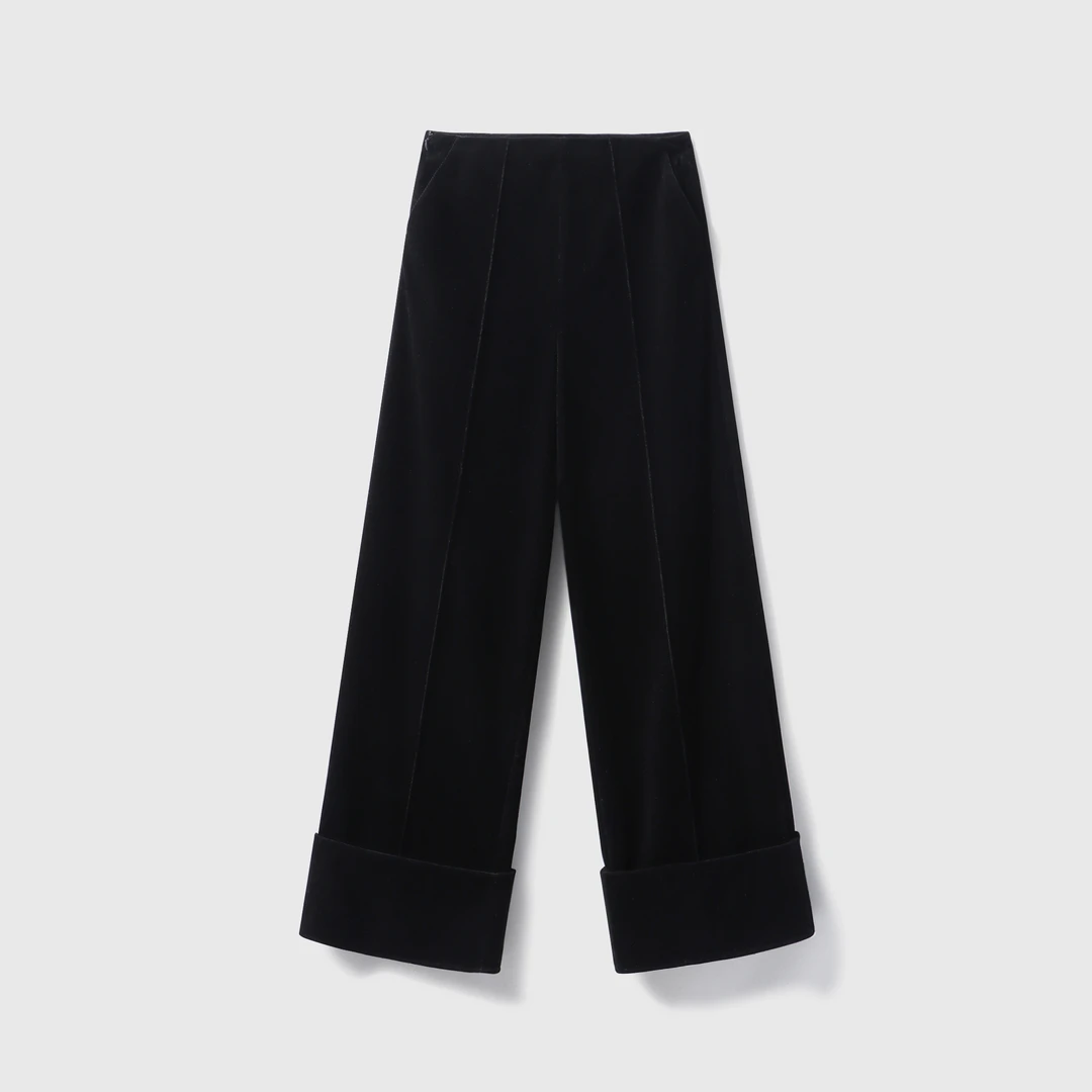 YUNACHEN【黑雅坠】 时尚休闲百搭简约款梭织长裤1001-100-T21AW064