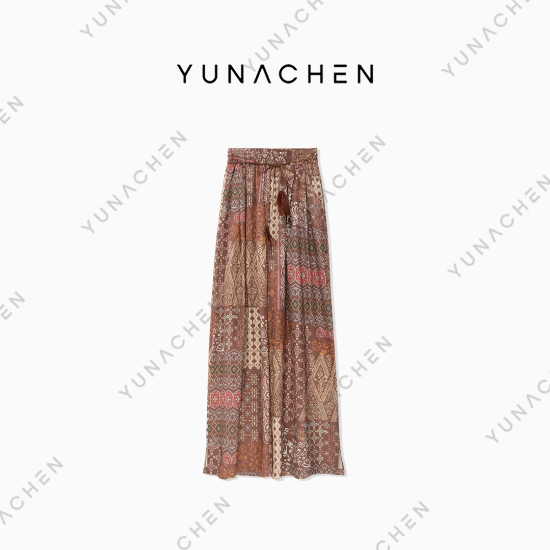 YUNACHEN【甘露】G6 夏季薄款波西米亚休闲梭织长裤03-999-Y24SK84A