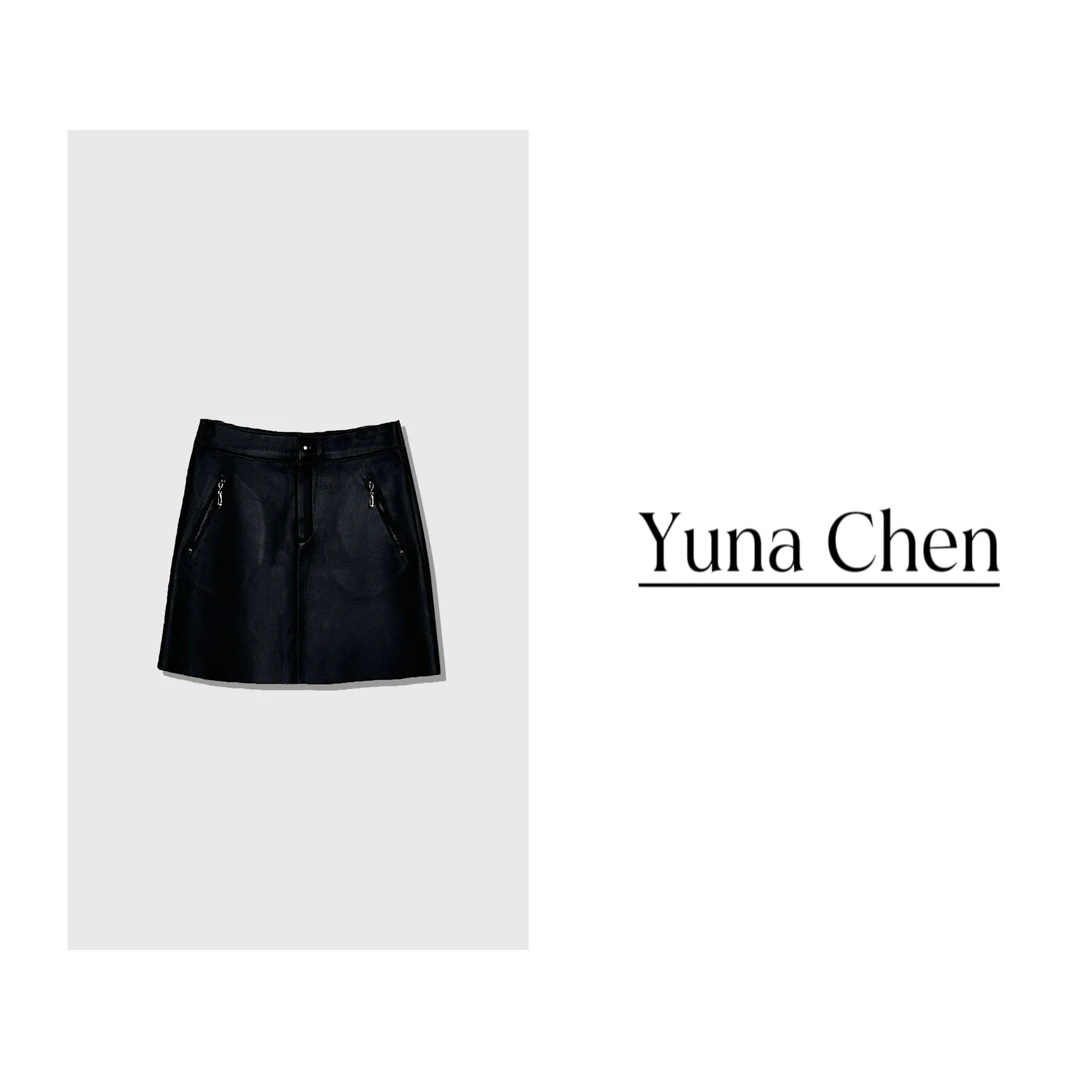 YUNACHEN现货【悸动】 时尚显瘦百搭款皮短裙半身裙08-999-M23QB17A