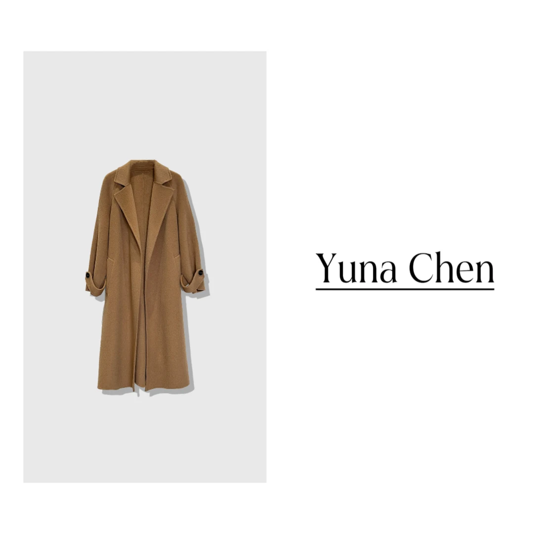 YUNACHEN现货【漫春寒】I23秋季气质百搭中长款毛呢大衣外套18-8003