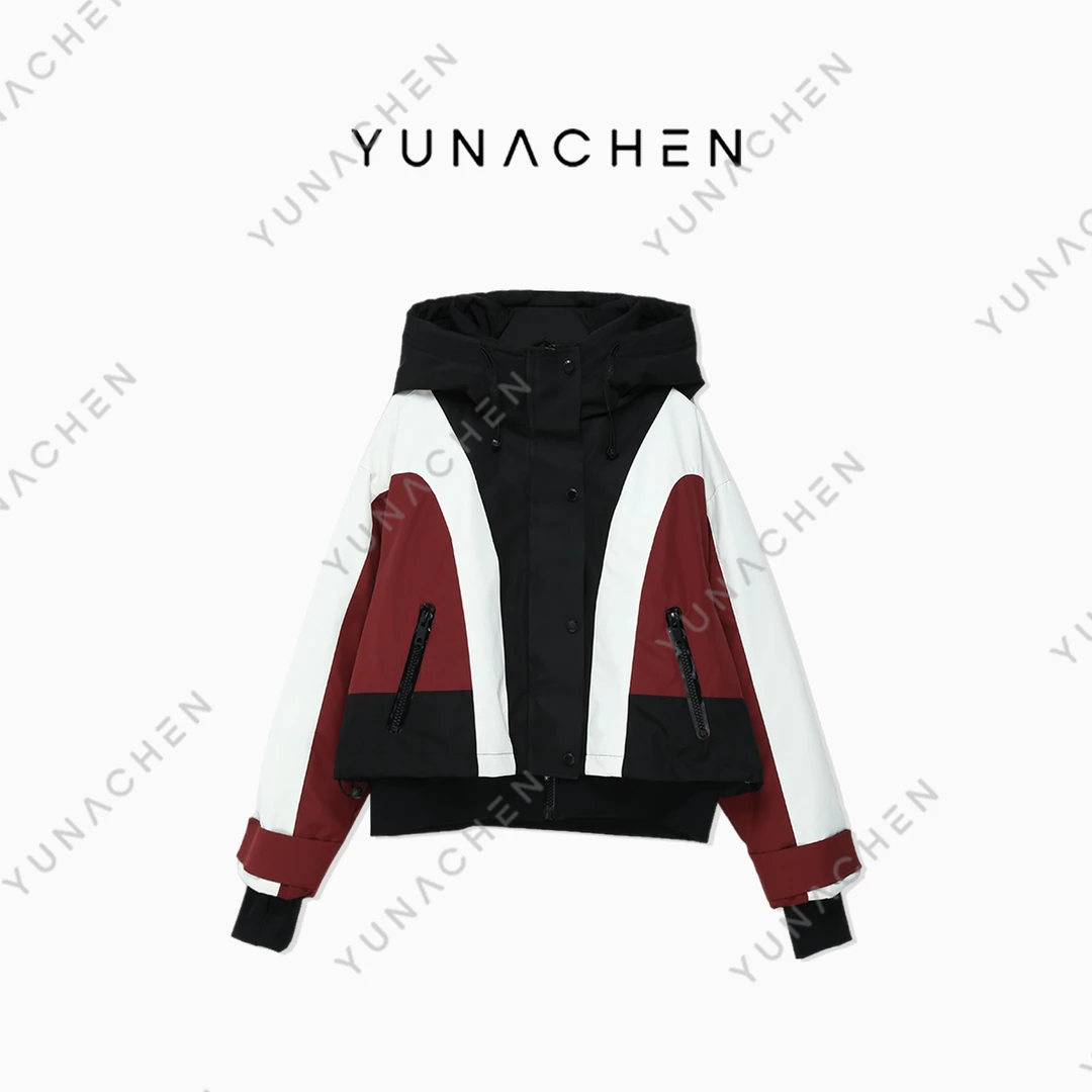 菠萝宝宝Yuna【林深】ZK9 秋冬新款连帽冲锋衣短款羽绒服女865-2085