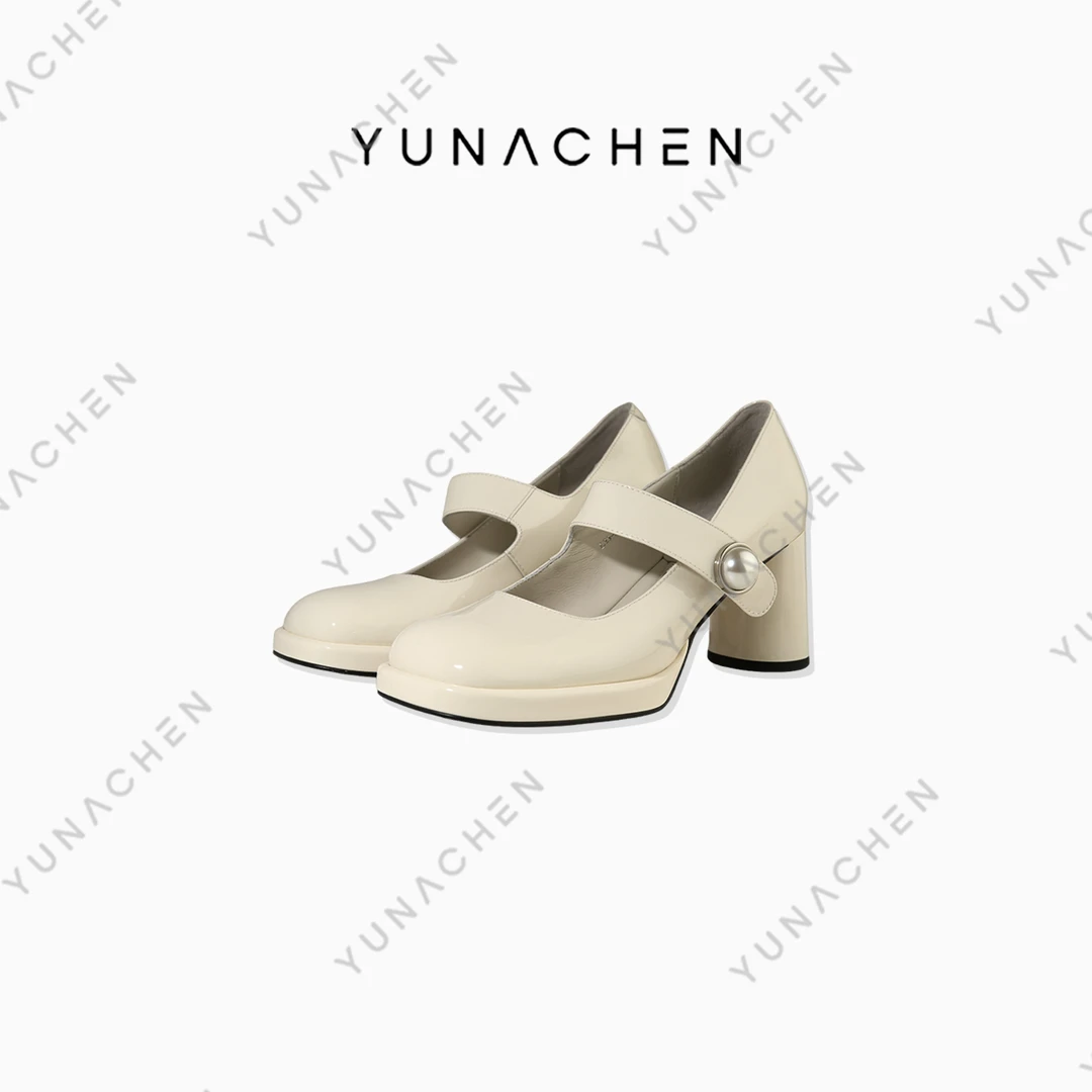 YUNACHEN【卿颖】 2024新款时尚气质轻奢设计玛丽珍高跟鞋97-TF33-8