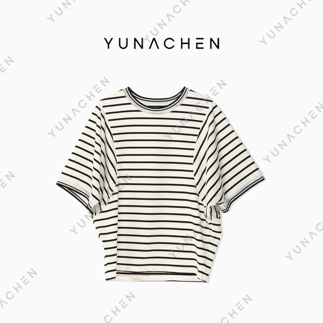 YUNACHEN【海岸线】E20春夏时尚百搭条纹款短袖T恤246-999-W24ST25A