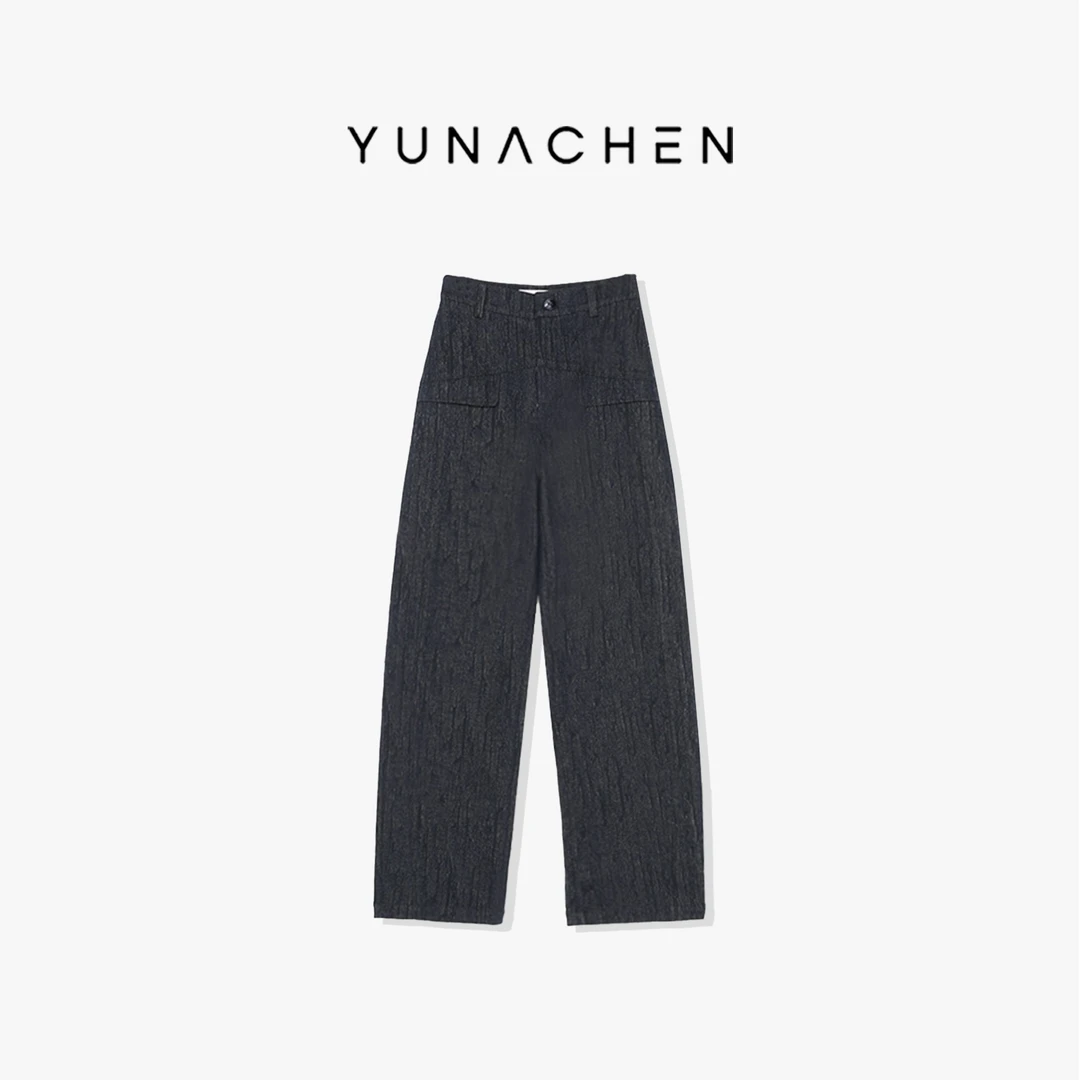 YUNACHEN现货【流砂】K1 秋冬短绒设计师百搭休闲裤01-999-G23QK77A